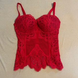 Barely worn Vs red corset/bustier